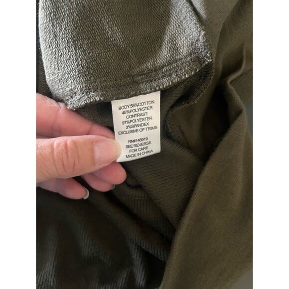 Jessica Simpson Women's Green Eyelet Sweatshirt Top Hooded  Long Sleeve Small - Picture 8 of 8